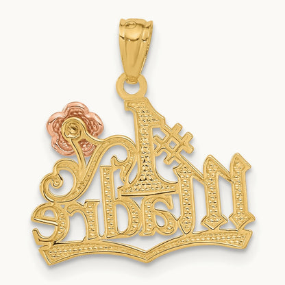 #1 MADRE Pendant, 14K Yellow with Rose Gold