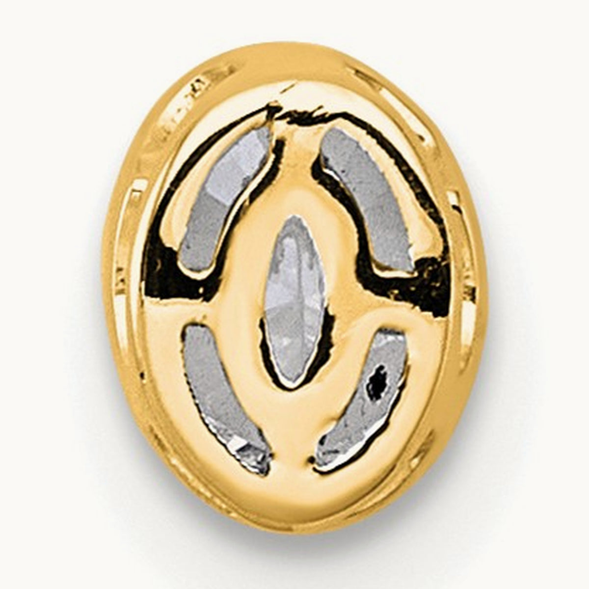 Oval Bezel Set Chain Slide Pendant, 0.25-3.00 ct tw Lab-Grown Diamond — 1/4 ct, VS (Best), 14K Yellow Gold