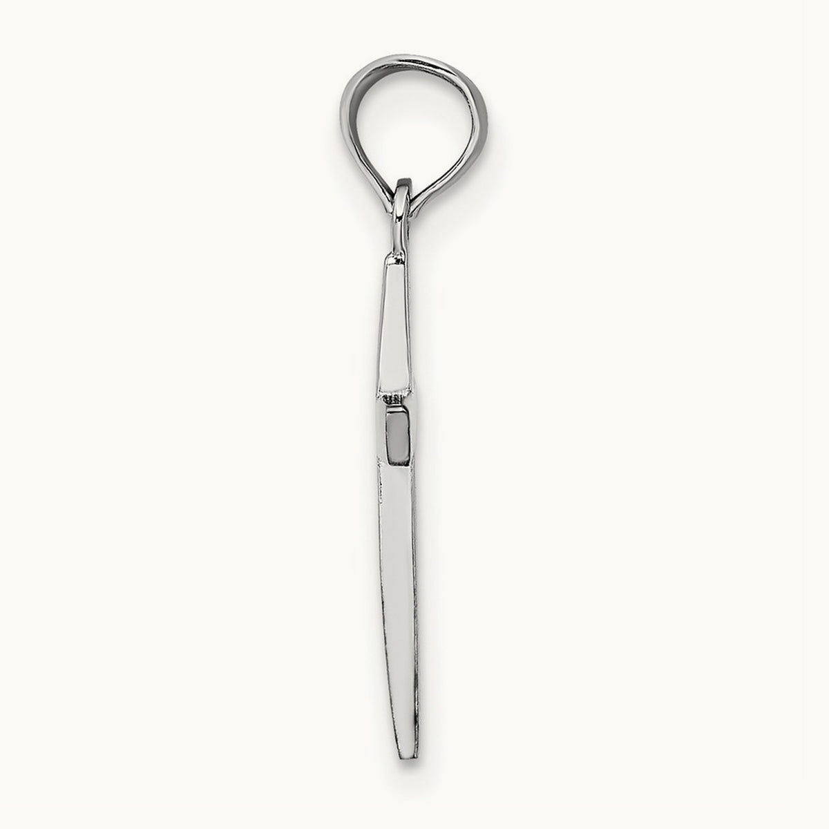 Beveled Cross Charm — 14K White Gold, 22.8mm