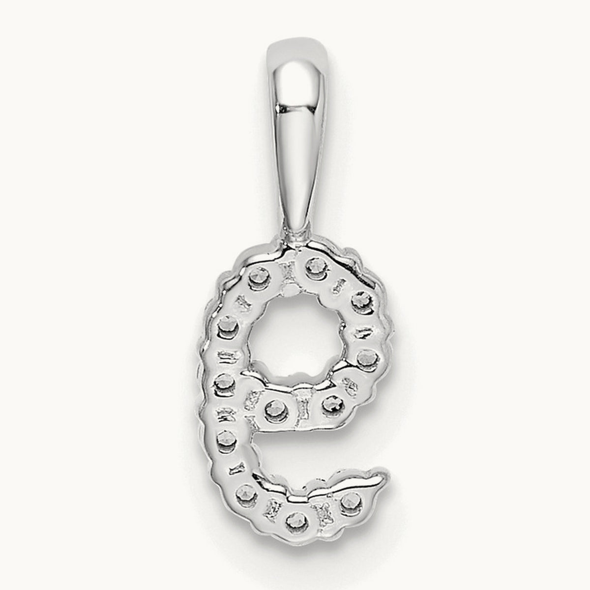 Diamond Number 9 Pendant — 14K White Gold, 13.12mm