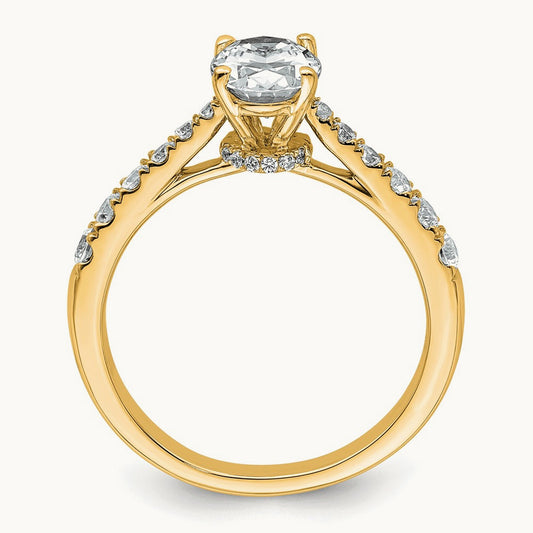 Oval Engagement Ring — 14K Yellow Gold, 1 1/2 ct