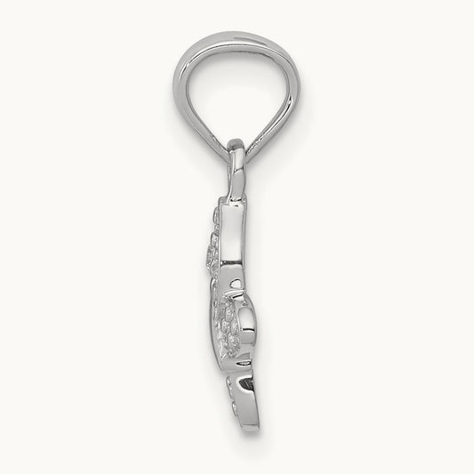.01ct. Diamond Butterfly Pendant, 14K White Gold