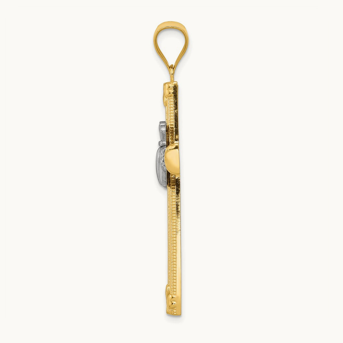Claddagh Cross Pendant, 14K Two-tone