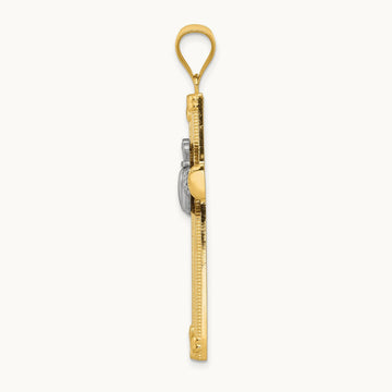 Claddagh Cross Pendant, 14K Two-tone