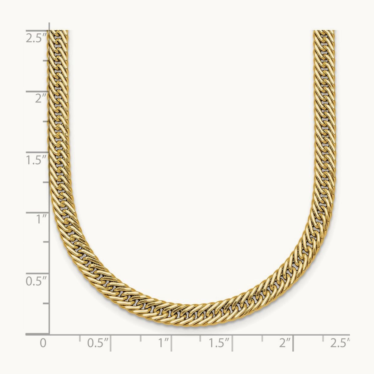Polished 17in Fancy Hollow Link Necklace, 14K