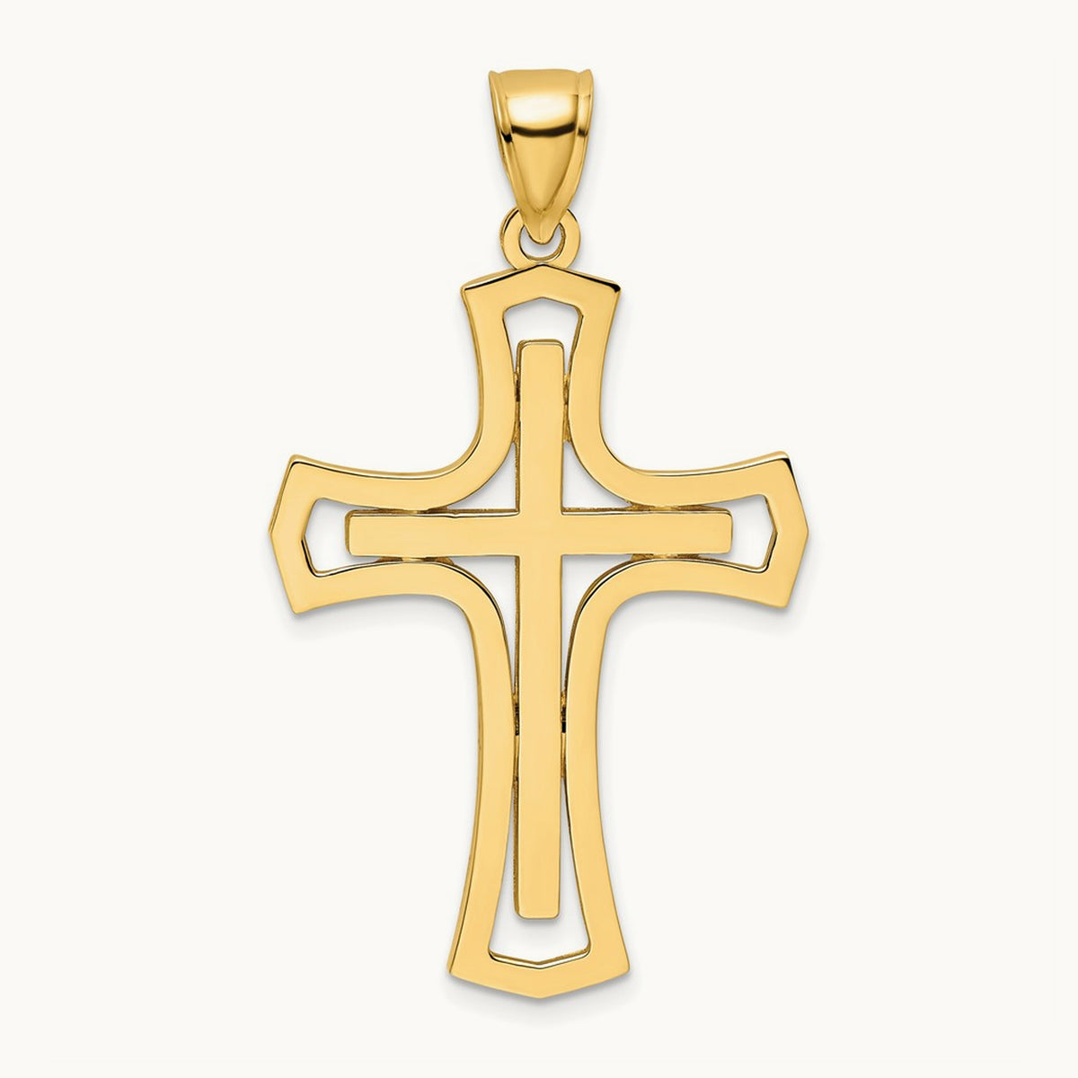 Polished Cross Pendant, 14K
