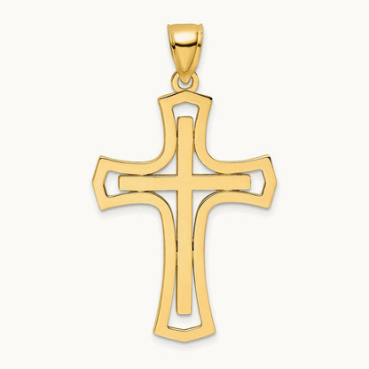Polished Cross Pendant, 14K