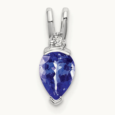 Pear Tanzanite and Diamond Pendant, 14K White Gold