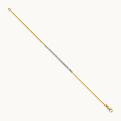 Diamond-cut Beaded 7.5in Bracelet, 14K Two-tone