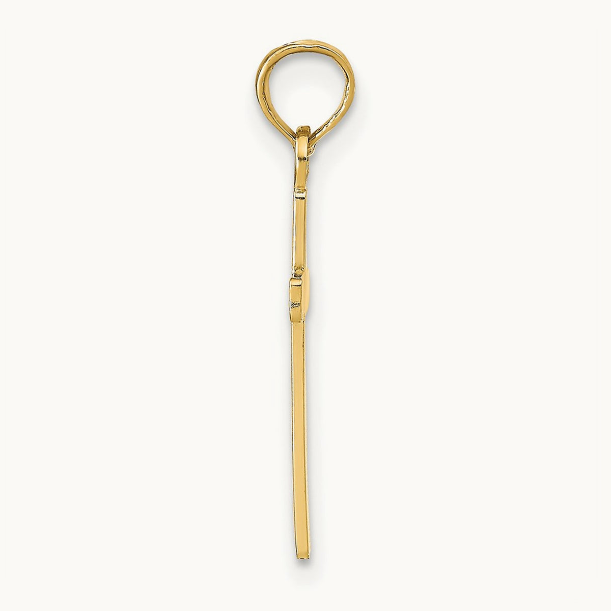 Polished Cross Pendant — 14K Yellow Gold