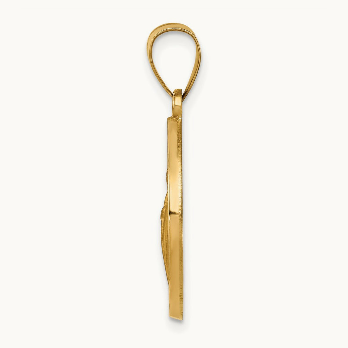 Polished / Satin Hollow Spanish St. Jude Thaddeus Medal, 14K