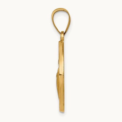 Polished / Satin Hollow Spanish St. Jude Thaddeus Medal, 14K