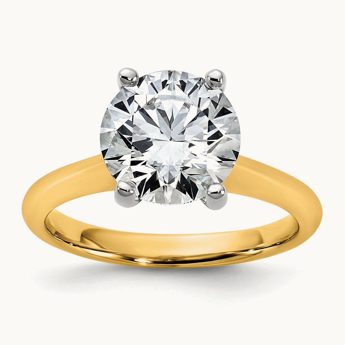 Round 8X Ring, 3.00 ct tw Lab-Grown Diamond — 14K Two-Tone