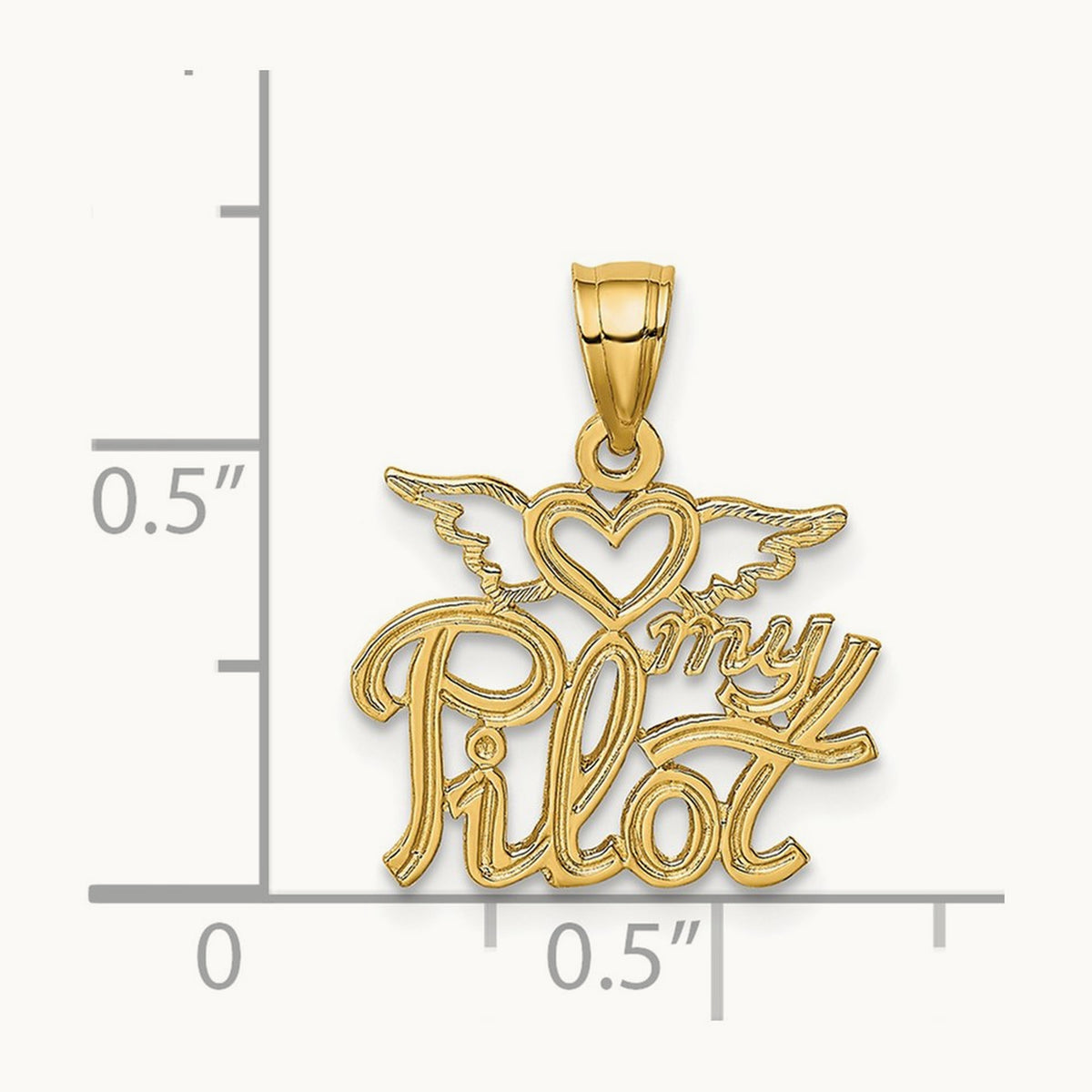 HEART MY PILOT Charm, 14K