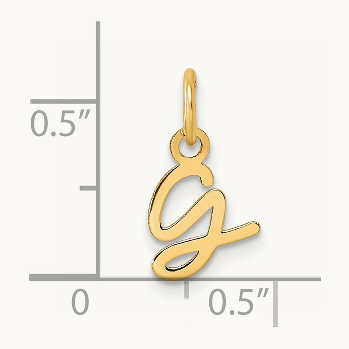 Uppercase Initial Charm — 14K Yellow Gold, G