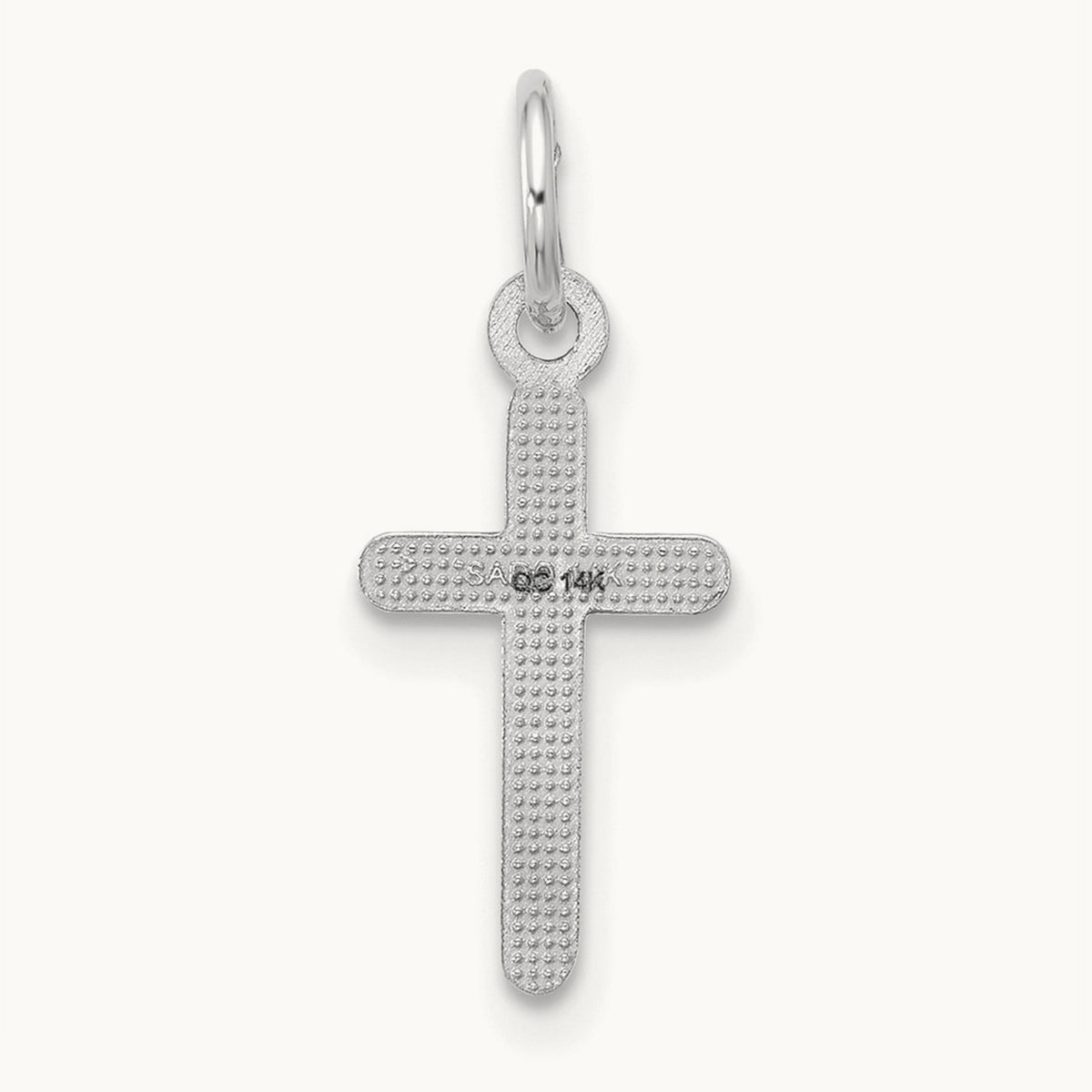 Cross Pendant, 14K White Gold