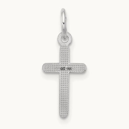 Cross Pendant, 14K White Gold