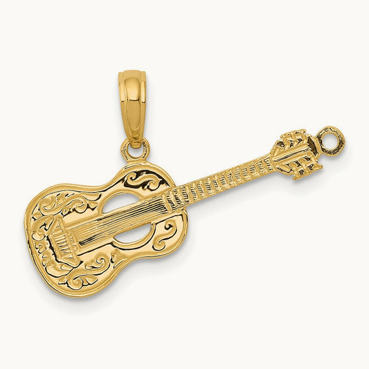 Guitar Pendant, 14K