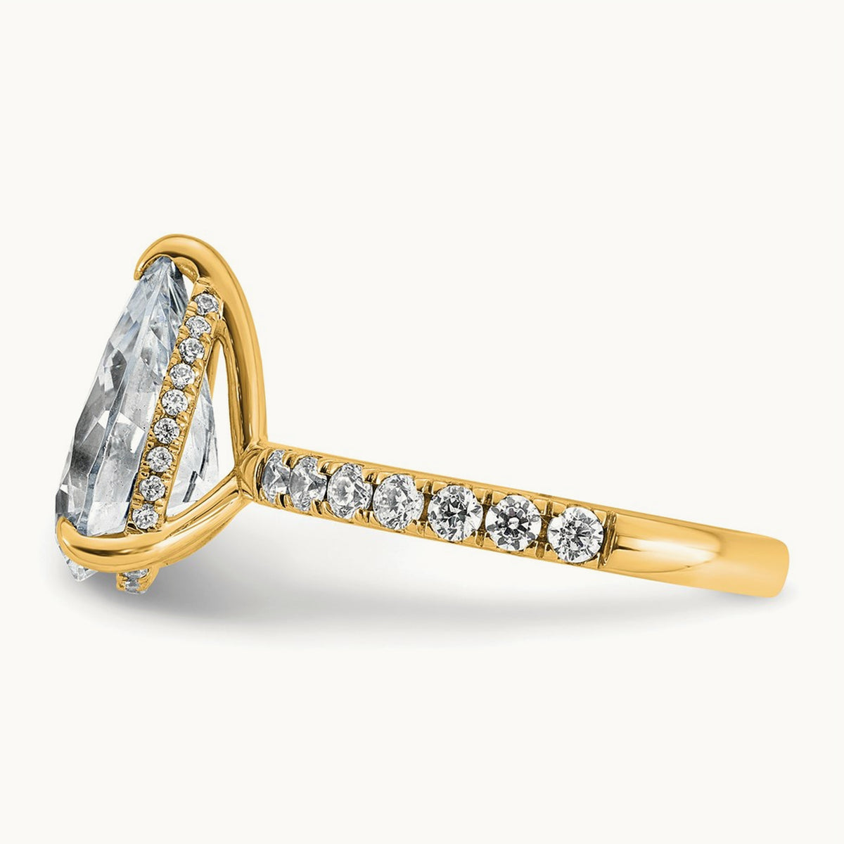 Pear Solitaire Engagement Ring, 1.25-4.75 ct tw Lab-Grown Diamond — 4 3/4 ct, 14K Yellow Gold