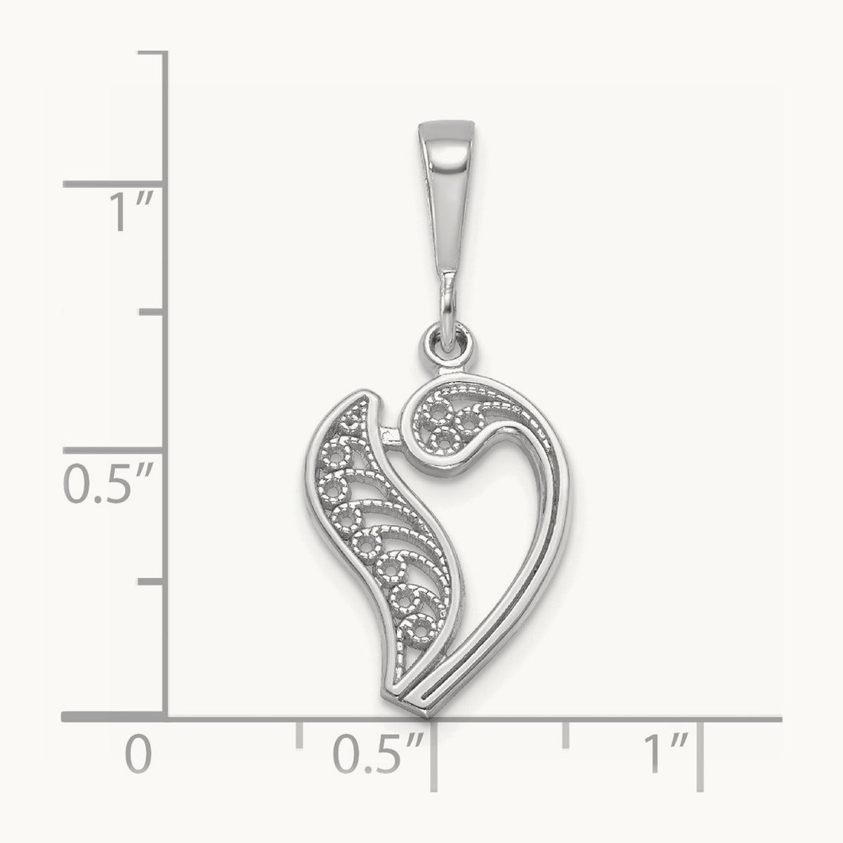 Solid Polished Script Filigree Initial Pendant — V