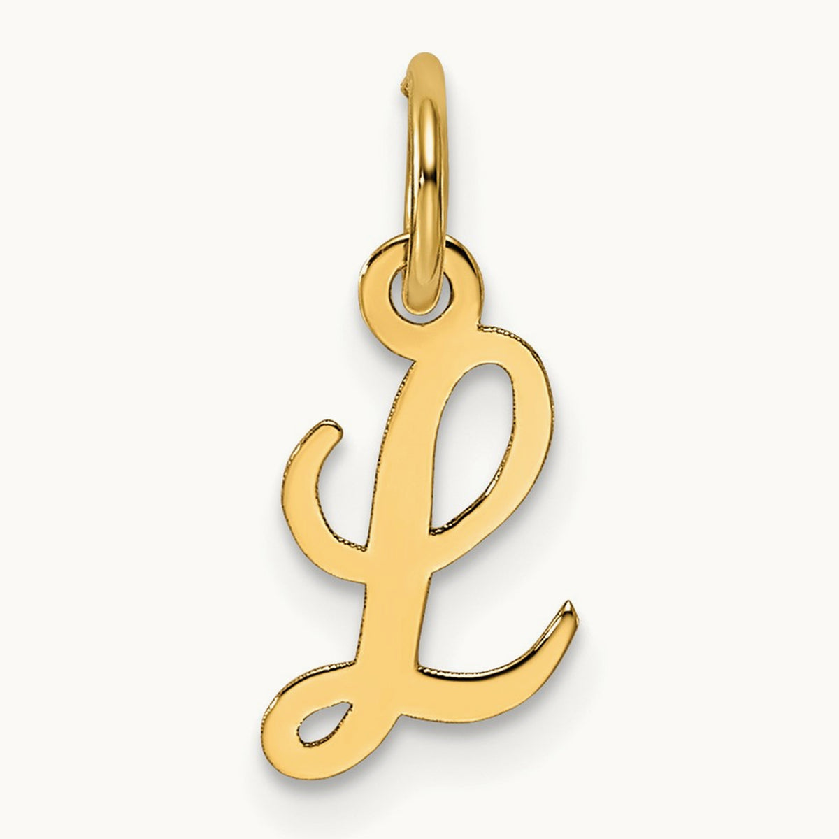 Small Script Letter L Initial Charm, 14K