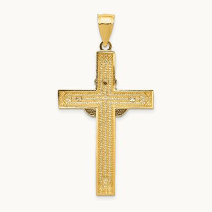 Claddagh Cross Pendant, 14K Two-tone