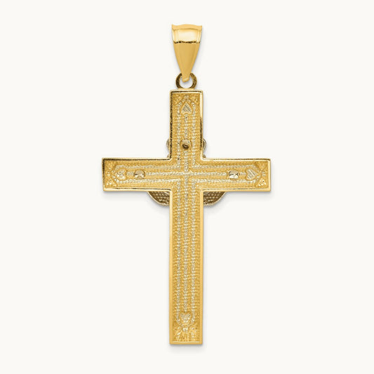 Claddagh Cross Pendant, 14K Two-tone