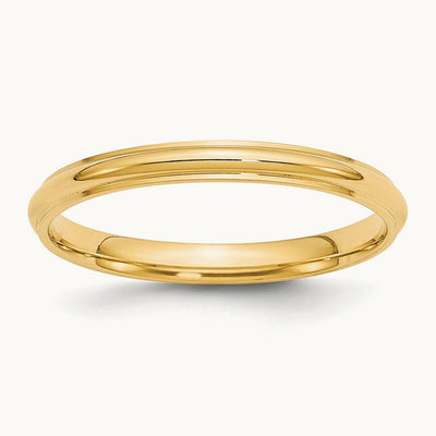 Half Round with Edge Band — 14K Yellow Gold, 2.5mm