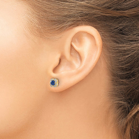 Diamond and Sapphire Fancy Earrings — 5mm