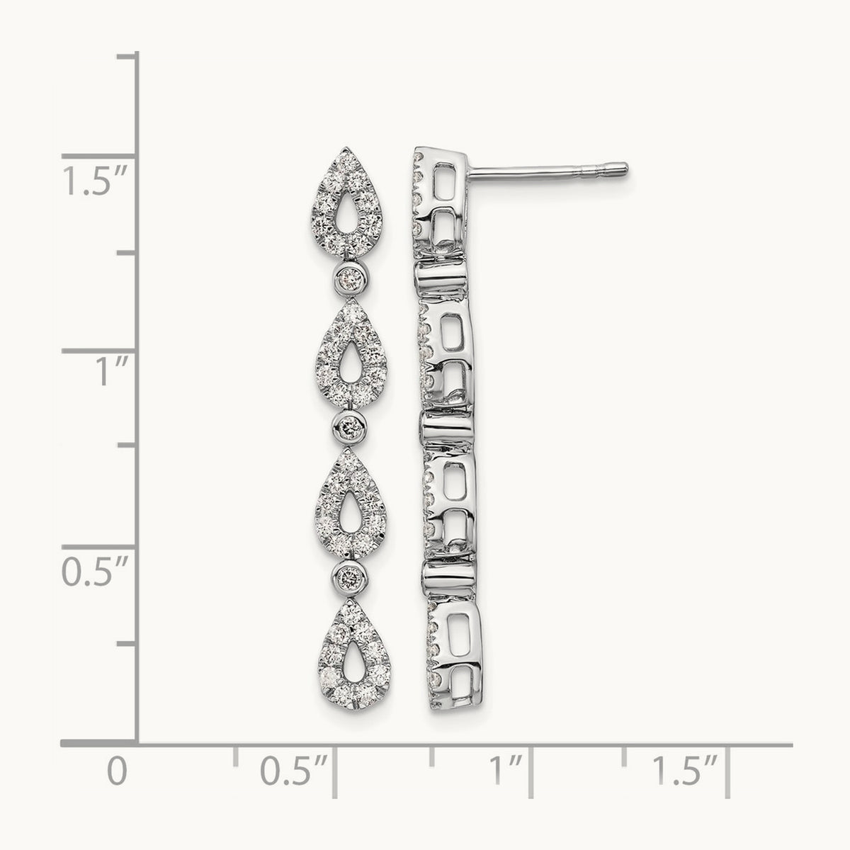 Dangle Teardrop Post Earrings, 0.75 ct tw Lab-Grown Diamond