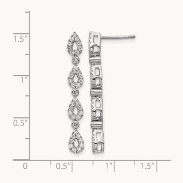 Dangle Teardrop Post Earrings, 0.75 ct tw Lab-Grown Diamond