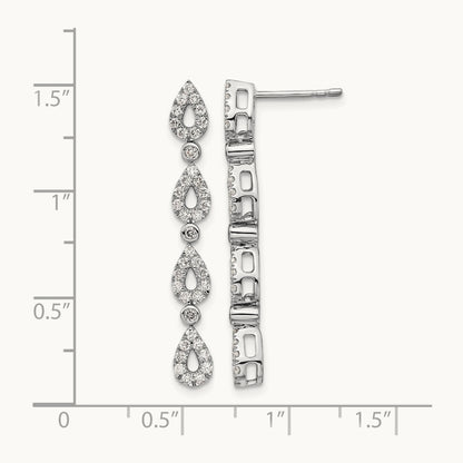 Dangle Teardrop Post Earrings, 0.75 ct tw Lab-Grown Diamond