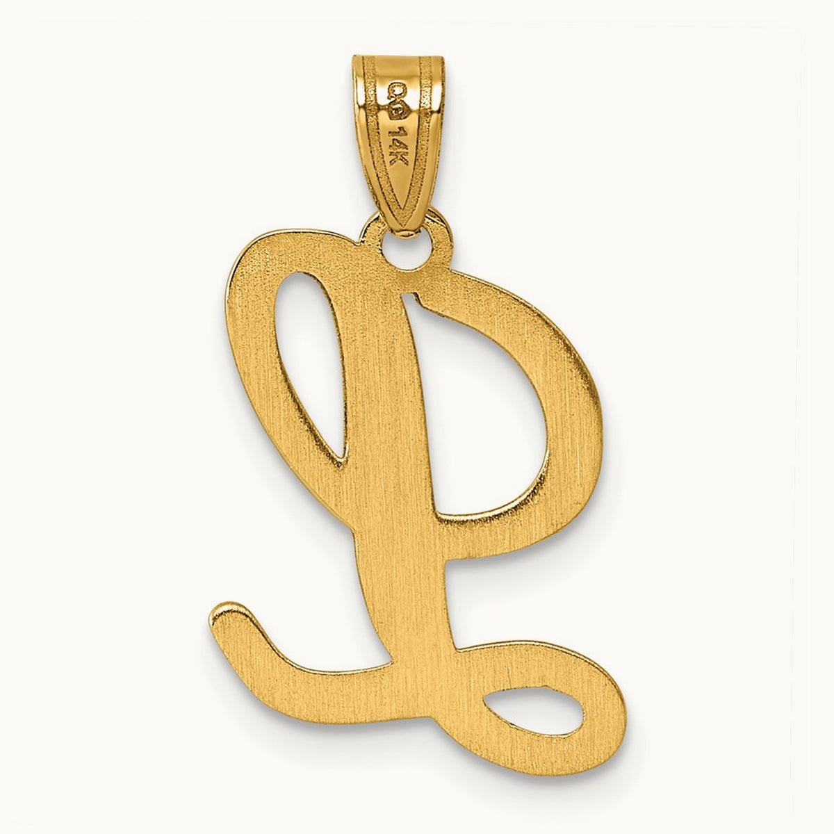 Script Letter L Initial Pendant, 14K