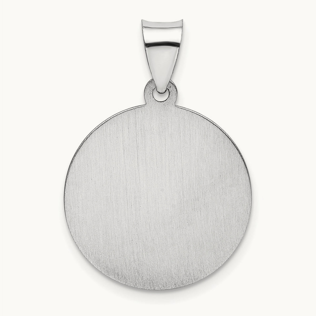 Polished/Satin St Christopher Medal Hollow Pendant — 29mm