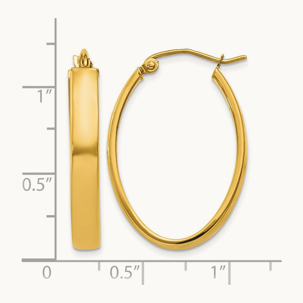 Lightweight Oval Hoop Earrings — 19.5mm