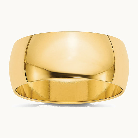 14K Yellow Gold 8mm Half-Round Wedding Band