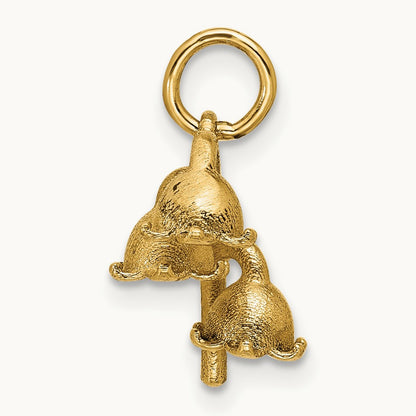 Polished Lily of the Valley Pendant, 14K