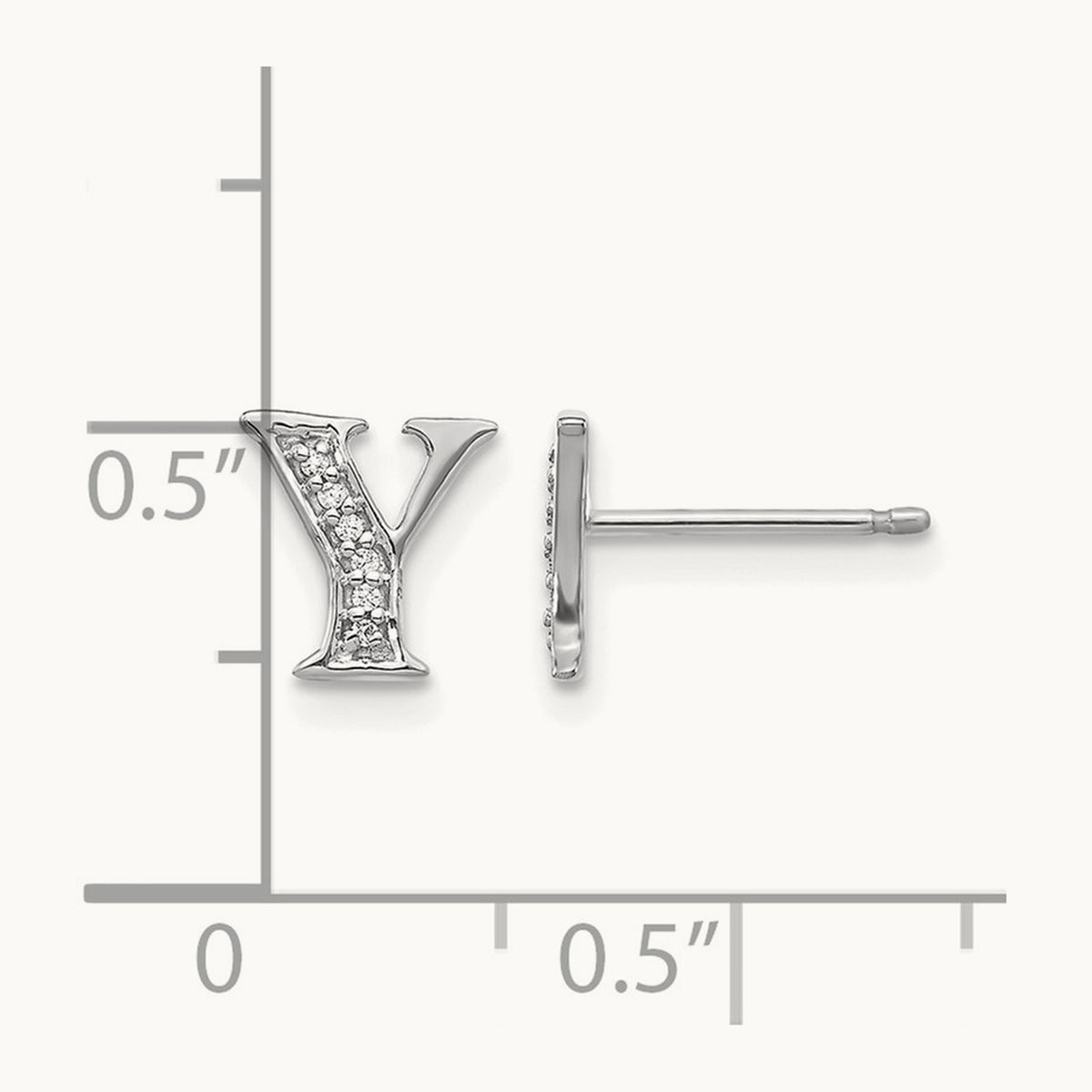 Diamond Earrings — 14K White Gold, 8mm, Y