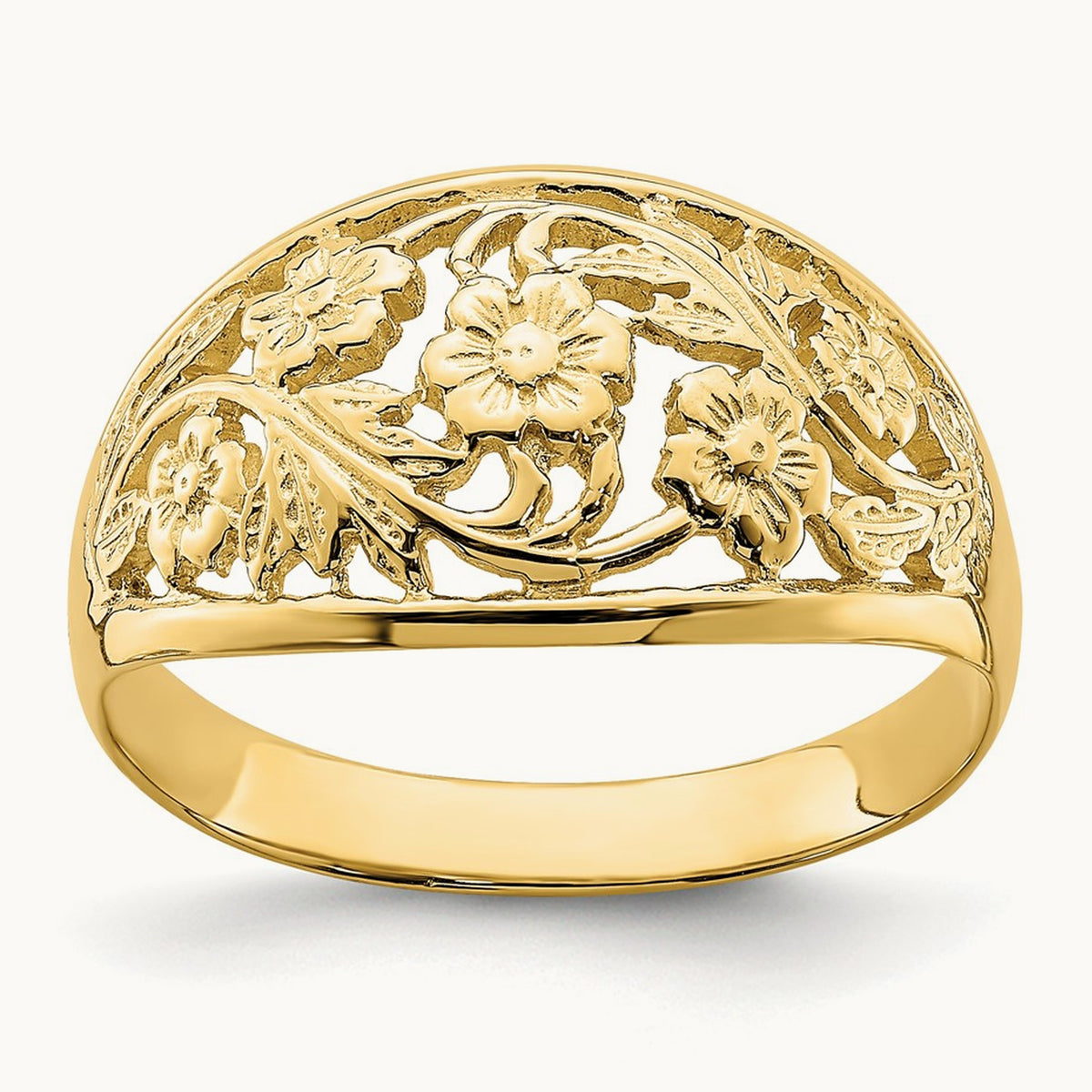 Floral Dome Ring, 14K