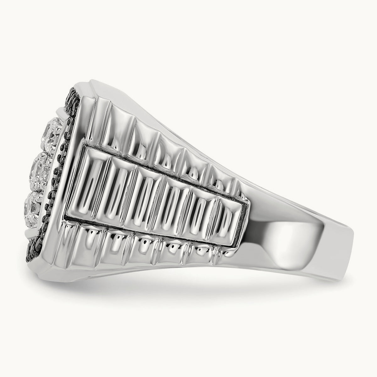 Black Cluster Ring, 1.00 ct tw Lab-Grown Diamond