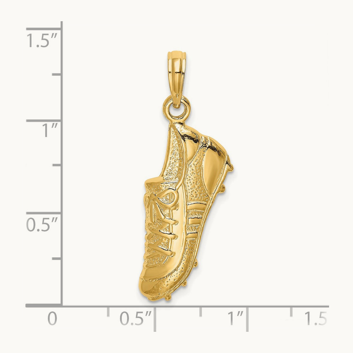 Polished Open-Backed Soccer Cleat Shoe Charm, 14K