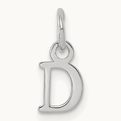 Cutout Letter D Initial Pendant, 14K White Gold