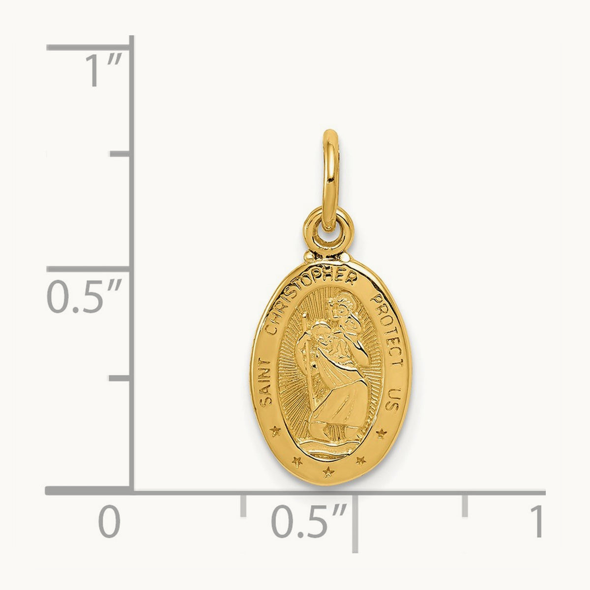 Saint Christopher Medal Charm, 14K