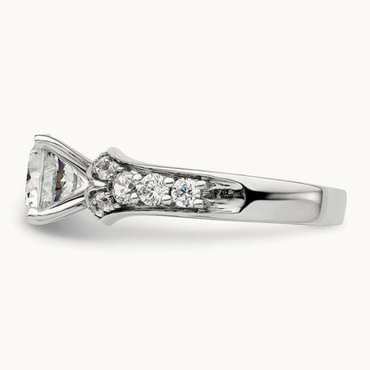 Round Semi-Mount Engagement Ring, 0.50 ct tw Lab-Grown Diamond