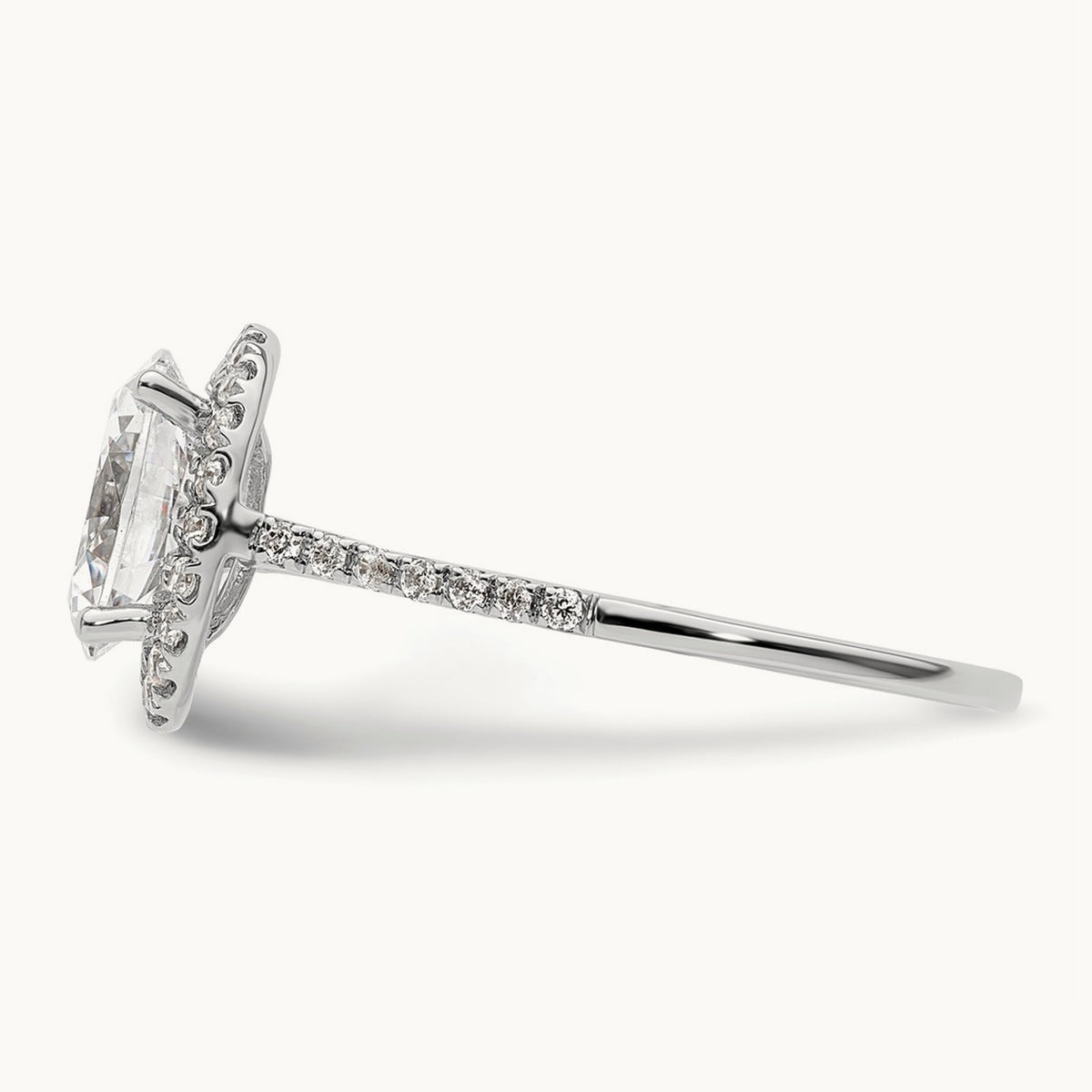 Oval Halo Semi-Mount Engagement Ring — 1/3 ct, 7
