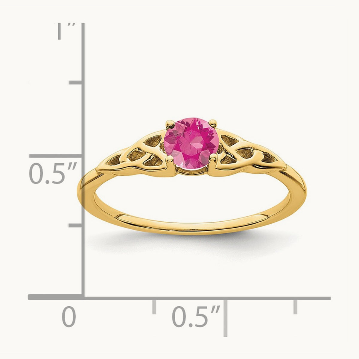 Tourmaline Celtic Knot Ring — 14K Yellow Gold, 7