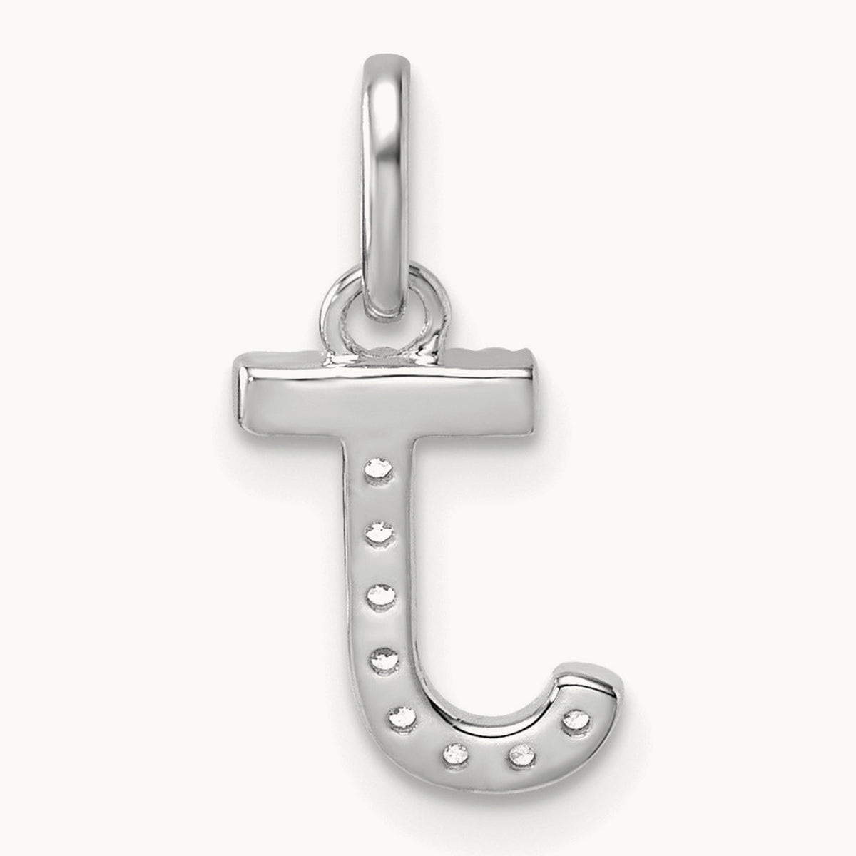 Twisted Diamond Charm — 14K White Gold, J