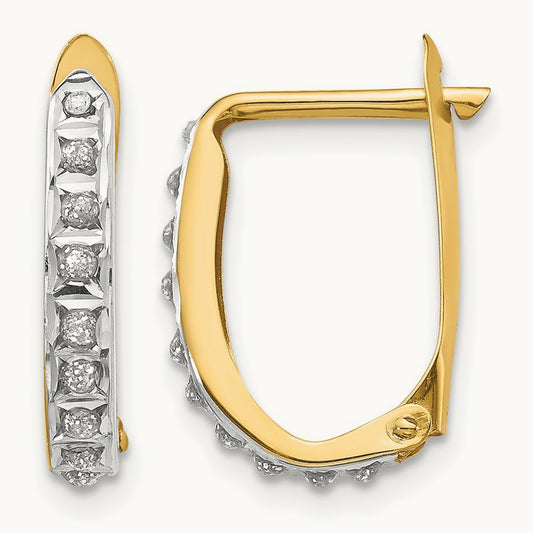 Diamond Fascination Diamond Dust/Accent Hinged Hoop Earrings, 14K