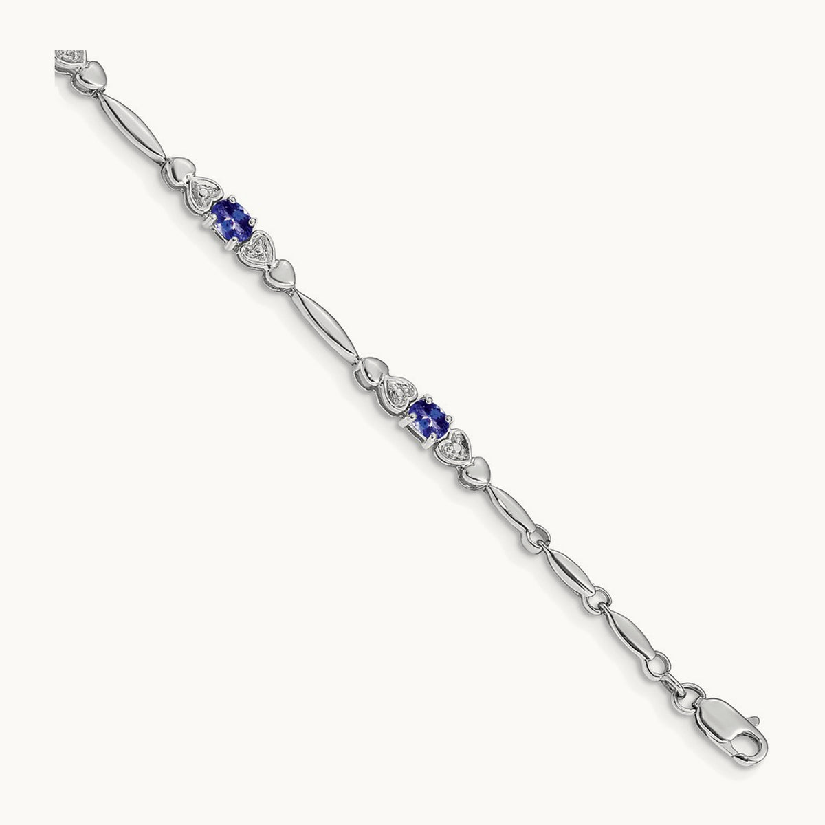 Diamond and Tanzanite Bracelet — 14K White Gold