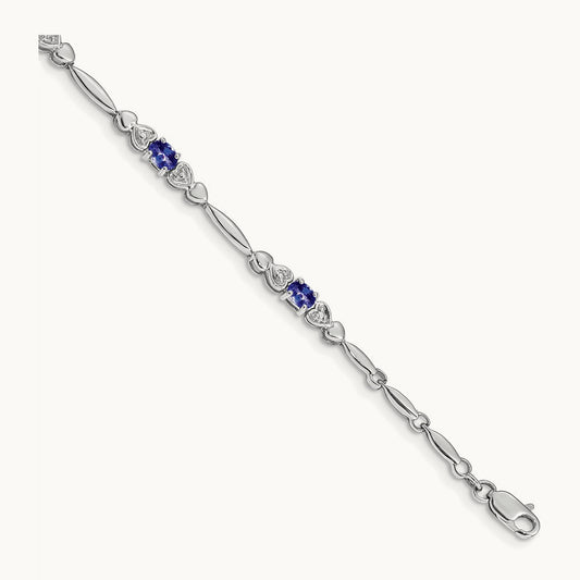 Diamond and Tanzanite Bracelet — 14K White Gold